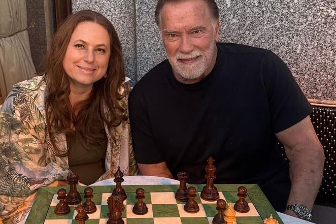 Együtt sakkozott Polgár Judit és Arnold Schwarzenegger